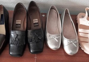Conjunto 4 Pares Sapatos 38 Sabrinas Sandálias Senhora