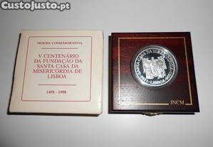 Moeda de Prata 1000$00 V Centenário fundação Santa casa Misericórdia