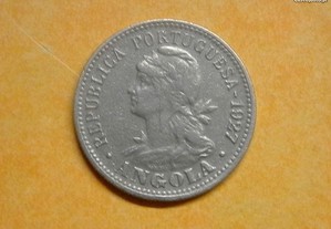 585 - Angola: IIII Macutas (vinte centavos) 1927 alpaca, por 5,00