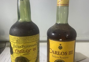 2 garrafas de Brandy Carlos lll Solera Reservada