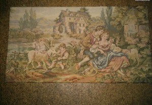 Quadro antigo tapeçaria Gobelin, França, fins, sec