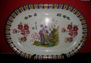 Travessa porcelana japonesa, família rosa anos 194