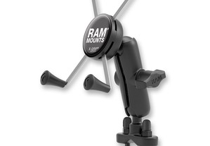 Suporte de telemovel ram handlebar rail mount for large devices plastic black