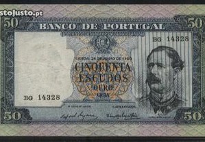 Espadim - Nota de 50$00 de 1960 - Mbc a Mbc+