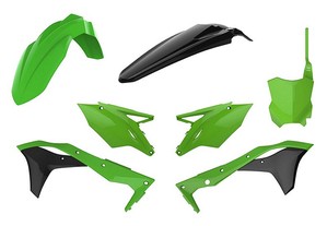 Kit plasticos polisport verde / preto kawasaki kx 450f 