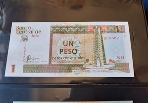 Nota 1 peso Banco Central de Cuba 2007 nova