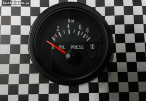 Manómetro da Pressão do óleo fundo preto estilo VDO / Od school 