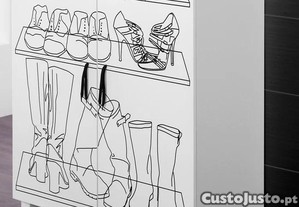 Sapateira de 2 Portas Pintadas à Mão