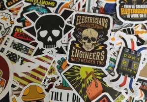 50 Stickers Autocolantes Eletricistas
