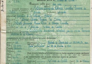 Passaporte de Viajante - anos 40 - Português