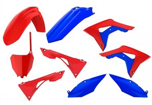 Kit plasticos polisport vermelha / azul honda crf 450/250