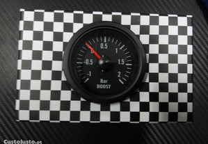 Manómetro da pressão do Turbo fundo preto estilo VDO / Od school 