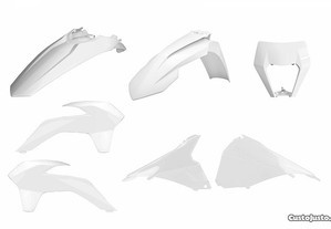 Kit plasticos polisport restyling branco ktm exc 125 / 250 / 450