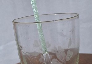 Copo em vidro para refresco com colher