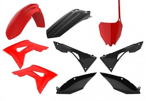 Kit plasticos polisport vermelho / preto honda crf 450/250