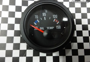 Manómetro da Temperatura do oleo fundo preto estilo VDO / Od school
