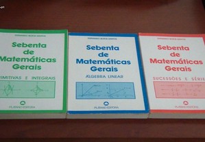 3 livros Sebentas de Matemáticas Gerais : Primitivas e Integrais Álgebra linear Sucessões e Sérias
