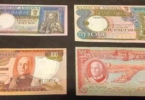 8 notas de Angola em muito bom estado