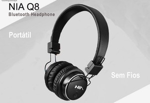 Headphone NIA Q8 Stereo Bluetooth, Música (cartão Micro SD), Rádio