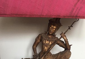 Candeeiro com Buda da Felicidade em bronze