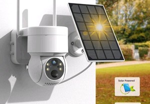 Câmera vigilância internet WiFi com painel solar e bateria (nova)