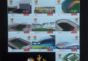 Coleção de Selos alusivos aos estádios do Euro 2004