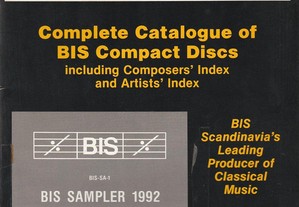 Catálogo BIS Compact Discs 1992