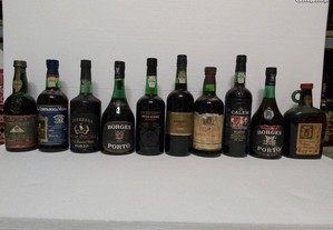10 garrafas de vinho do Porto antigas