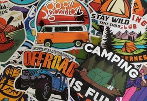 50 Autocolantes Stickers Viagens Campismo