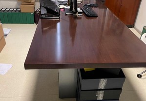 mesa de escritório de madeira boa escura 110 240