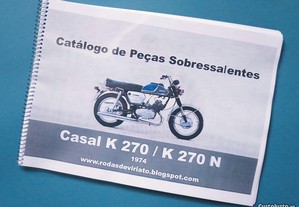 Catálogo Peças Moto Casal K270 e motor M 232 125cc