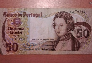 nota 50 cinquenta escudos 1968