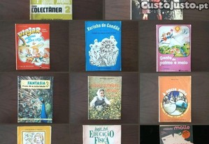 Conjunto de 11 livros/materiais escolares dos anos 70, 80 e 90