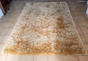 Carpete tapete 3x2 dourada poliéster 100% Made in Índia