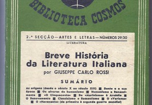 Breve História da Literatura Italiana - Giuseppe Carlo Rossi (1946)