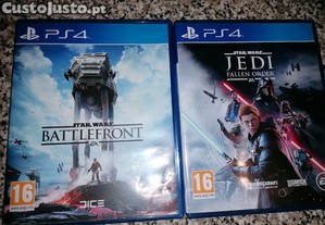 2 Jogos Star Wars Jedi e Battlefront PS4