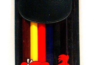 AMBAR - 1 estojo com 6 lápis de cor antigo do Pica Pau Walter Lantz Produções - 1973 1