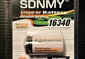Bateria pilha Li-ion recarregável Sdnmy 16340