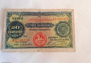 20 Centavos 1914 Moçambique