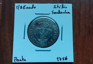 Moeda 1/8 Escudo Itália 1756 - Sardenha