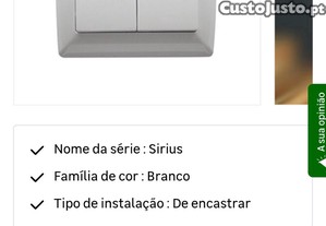 6 uni - Comutador de escada duplo SIRIUS BRANCO