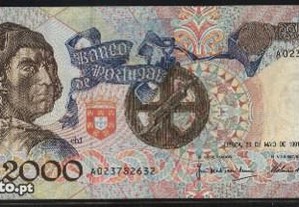 Espadim - Nota de 2.000$00 de 1991 - Nova