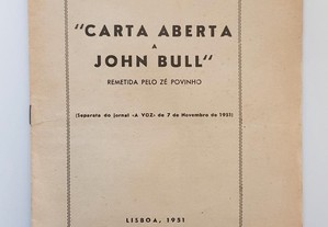 Luís C. Lupi // Carta Aberta a John Bull, remetida pelo Zé Povinho 1951
