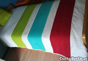 Edredão riscas para cama solteiro