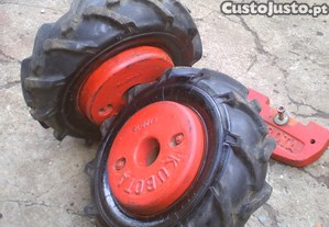 rodas com pesos e peso frontal motocultivador motoenxada KUBOTA TF60