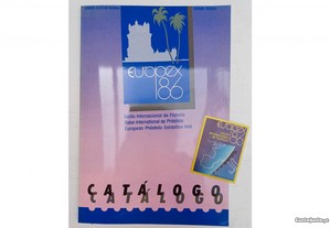 Catálogo e autocolante da Exposição filatélica Europex 86