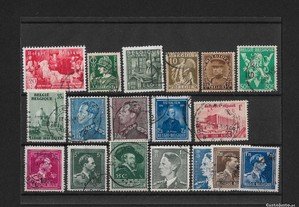18 selos usados da Bélgica