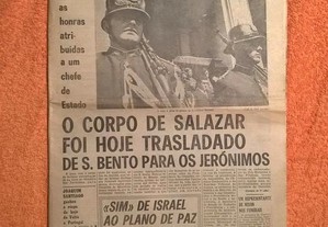 Diário Popular 28 Julho de 1970 - Morte de Salazar
