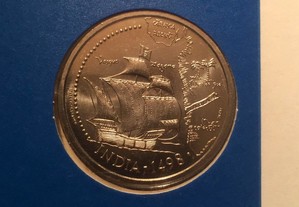 Livrete c/moeda Portugal 500 anos descoberta Índia