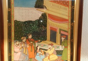 Quadro Pintura na seda, India, meados sec,xx,